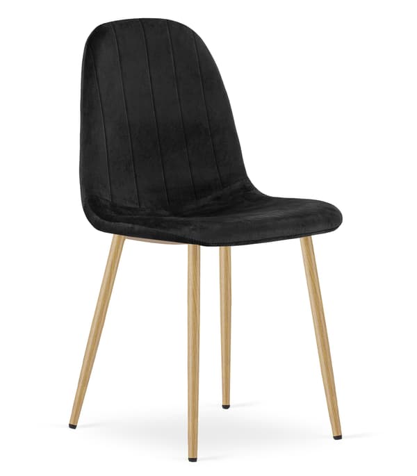 PADVA stol - svart sammet / ekben x 1