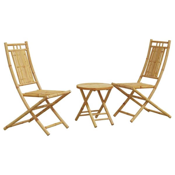 vidaXL 3-osainen bistrokalustesetti, bambu
