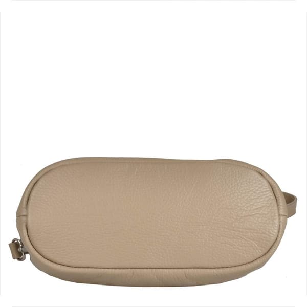 Beige damhandväska i naturläder med spänne