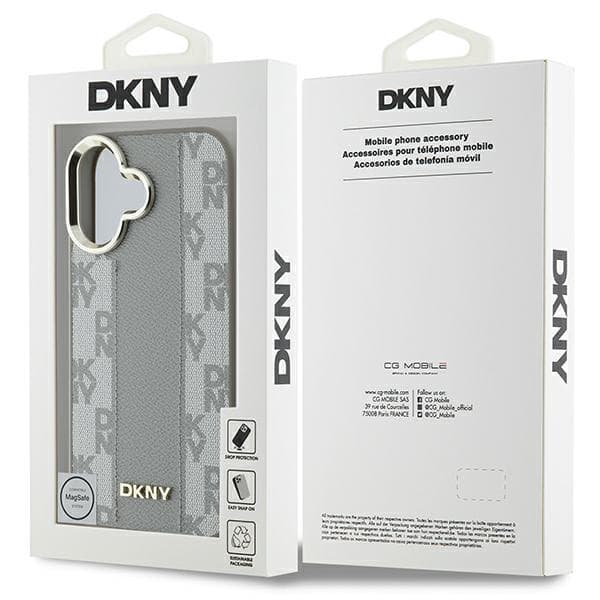 DKNY Magsafe-etui med ternet mønster til iPhone 16, beige