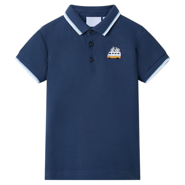 Børnepoloshirt, mørkeblå, 104