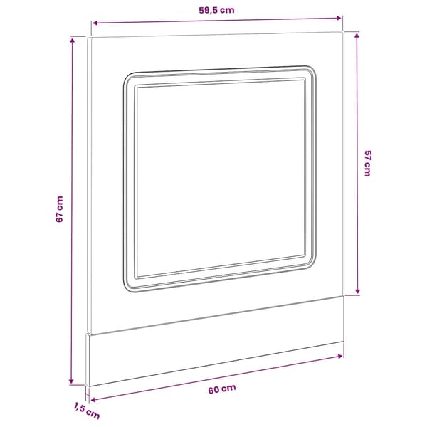 vidaXL Diskmaskinspanel, Kalmar vit, 60x1,5x67 cm