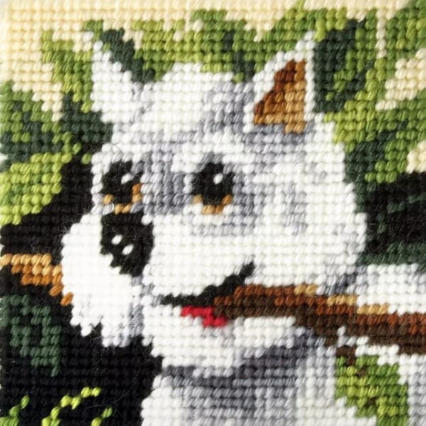 Broderi. Mit første broderi - Hvid hund
