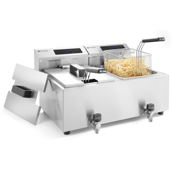 Mastercook digital panelfritös med kran 2x8L 2x3500W