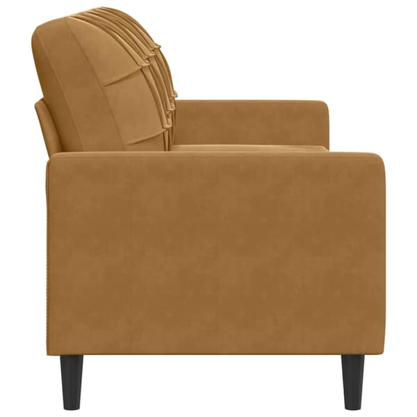 vidaXL 3-sitssoffa, brun, 180 cm, klädd i sammet
