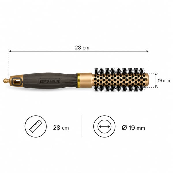 Keramisk termisk borste för styling med jonisering 19 mm NANO TECHNO