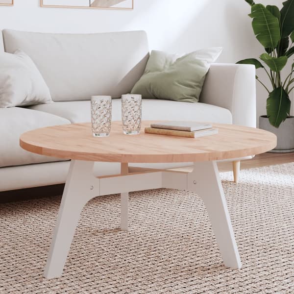 vidaXL bordplade Ø90x2,5 cm rund massiv bøgetræ