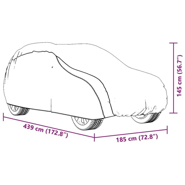 vidaXL SUV bilovertræk med stropper, komplet, sølv, M