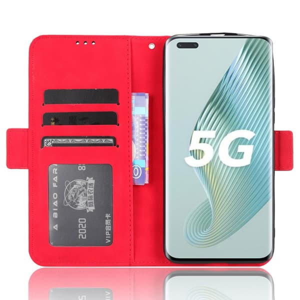 Honor Magic 5 Pro 5G Flipfodral, Kortplats, Röd