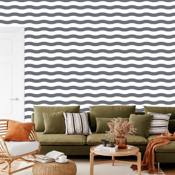 Tapetti Raidat Harmaa, valkoinen ja vaaleanharmaa 50x1000 cm