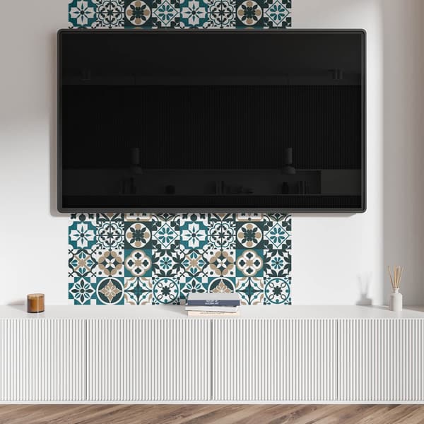 Trykt vinylpanel, klar til montering, 100x50 cm flisemønstre i layout