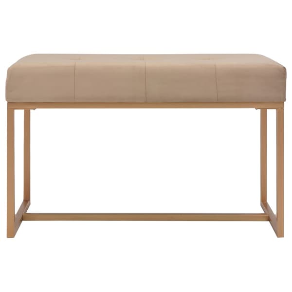 vidaXL Bänk, 80 cm, Beige, Sammet