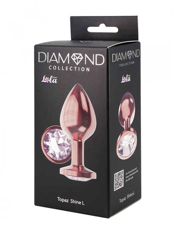 Analplugg Diamant Månsten Shine L Roséguld