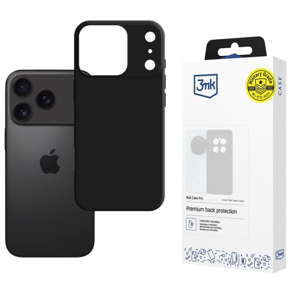 3MK Matt Cover Pro til iPhone 17 Pro, Sort
