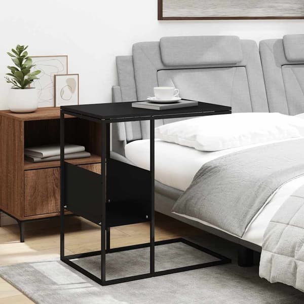 vidaXL sidebord sort 55x36x59,5 cm træbaseret materiale