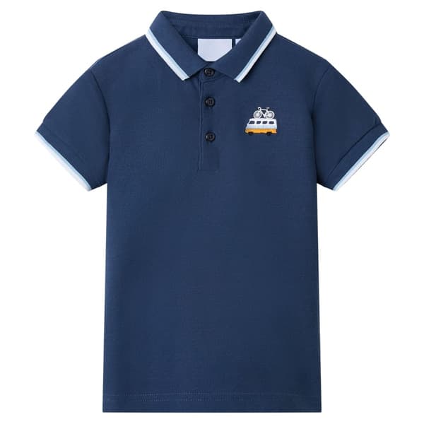 Børnepoloshirt, mørkeblå, 116