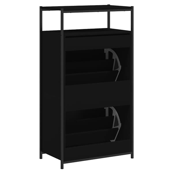 vidaXL skoskab sort 60x34x112 cm træbaseret materiale