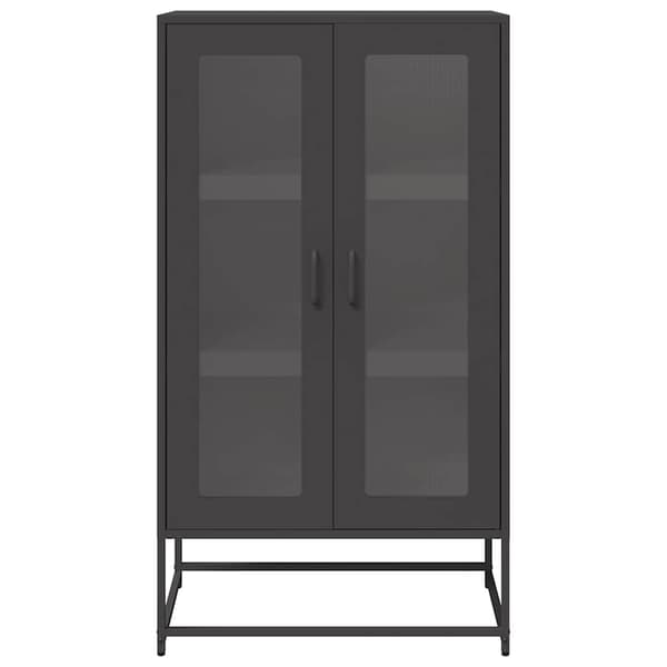 vidaXL skab, sort, 68x39x123 cm, stål