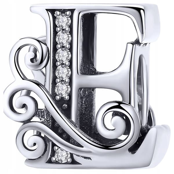 Berlocker bokstaven E silver 925 silver bokstavshänge pärla berlocker pr 925