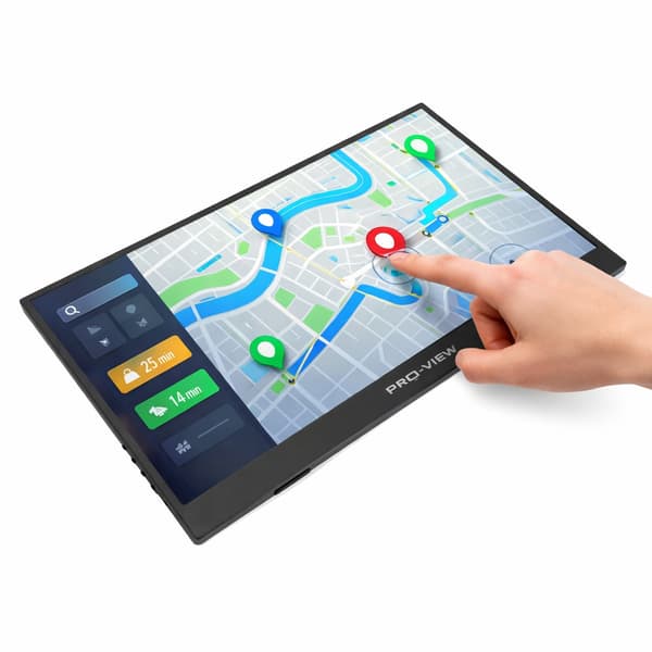 Bærbar touchscreen-skærm 15,6" full HD, Pro-View, IPS, HDR, VESA, USB-C, til bærbar computer. Model PM1560XTS-touch