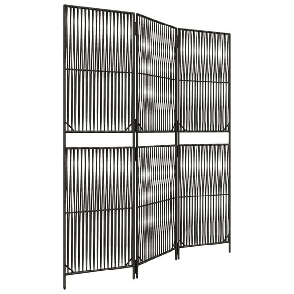 vidaXL 3-panelsskärm, grå, polyrotting