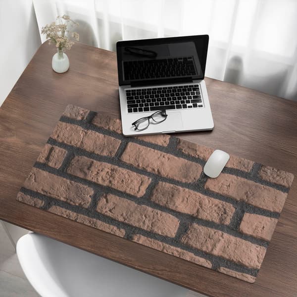 Antislip skrivebordsmatte med teglvægs mønster 100x50 cm