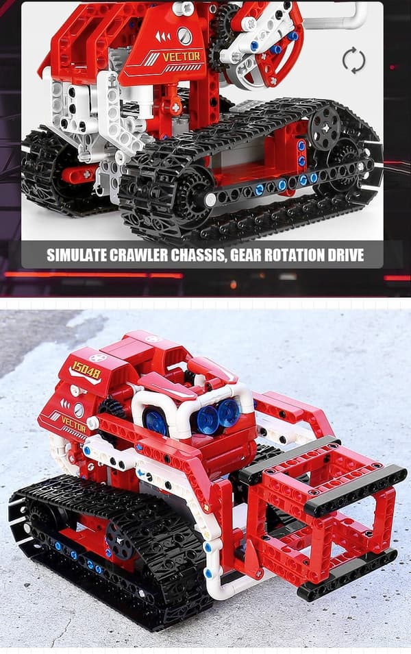 Fjernstyret Robot Vector 3-i-1 RC - 568-delte Technic-klodser