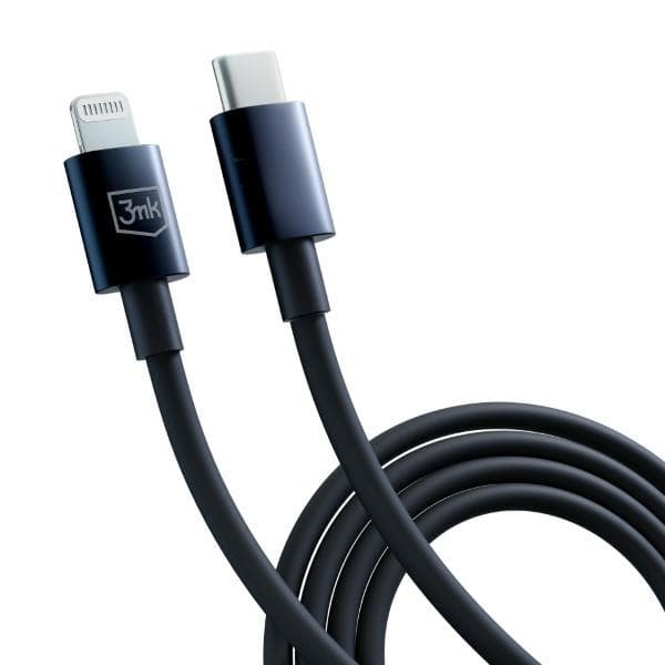 3mk Hyperkabel USB-C til Lightning opladnings- og overførselskabel, 20W, 1,2m, sort