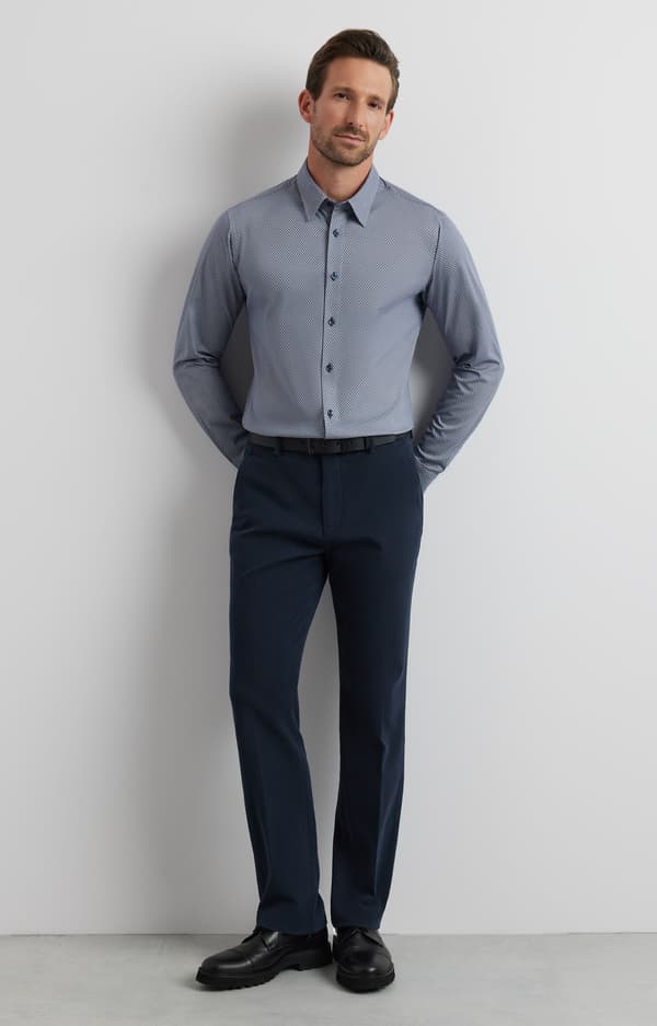 Slim fit strikskjorte M