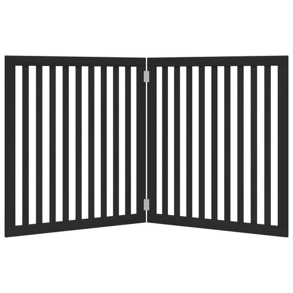 vidaXL foldbar hundegitter, 2 paneler, sort, 160 cm