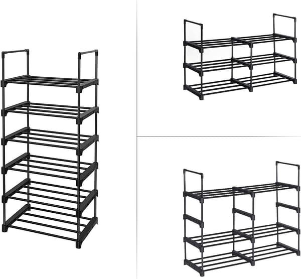 Musta modulaarinen kenkäkaappi 106 cm