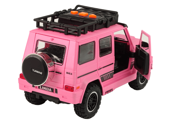 Auton maastoauto Pinkki V12-turbiini