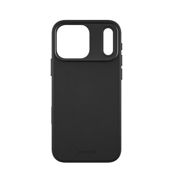 Yaxo Leather Gear Slim -kotelo MagSafe iPhone 17 Prolle, pölynmusta