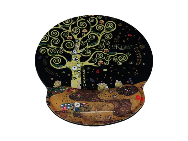 Computermusemåtte med håndledsstøtte - G. Klimt, Livets træ (CARMANI)