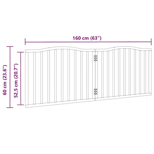 vidaXL foldbar hundegitter, 2 paneler, sort, 160 cm