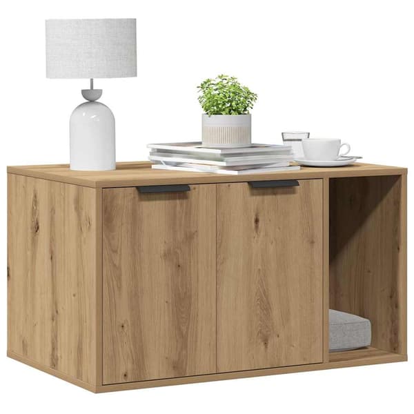 vidaXL Kattlåda Artisan Ek 80x50x45 cm