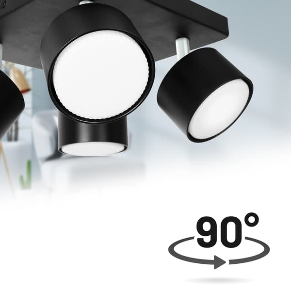 Heckermann 8795318A LED-spotlight Sort 4x hoved