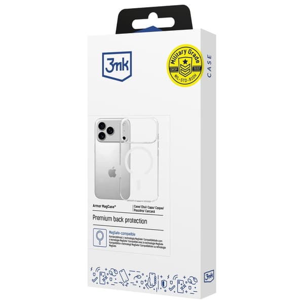 3MK Armor MagCase til iPhone 17 Pro, gennemsigtig