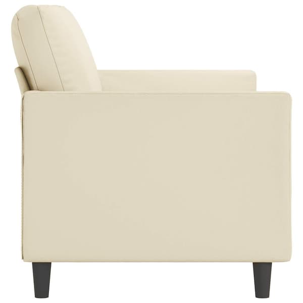 vidaXL 3-sitssoffa, krämfärgad, 180 cm, konstläder