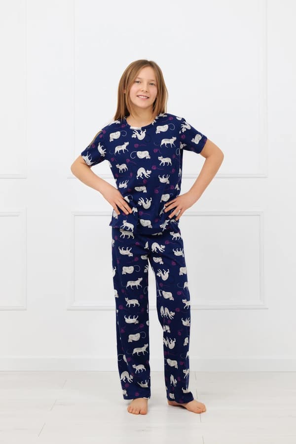Mimi flickpyjamas, kortärmade, långbyxor, 14 år