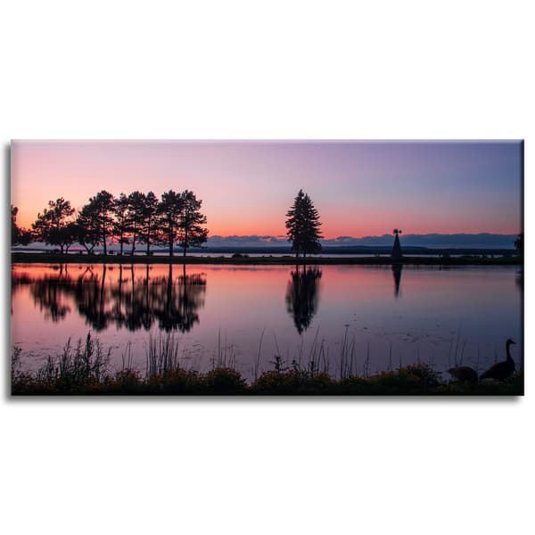 Canvastavla Solnedgång över vattnet 80x40 cm