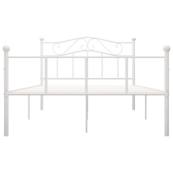 vidaXL Sängram vit metall 140 x 200 cm