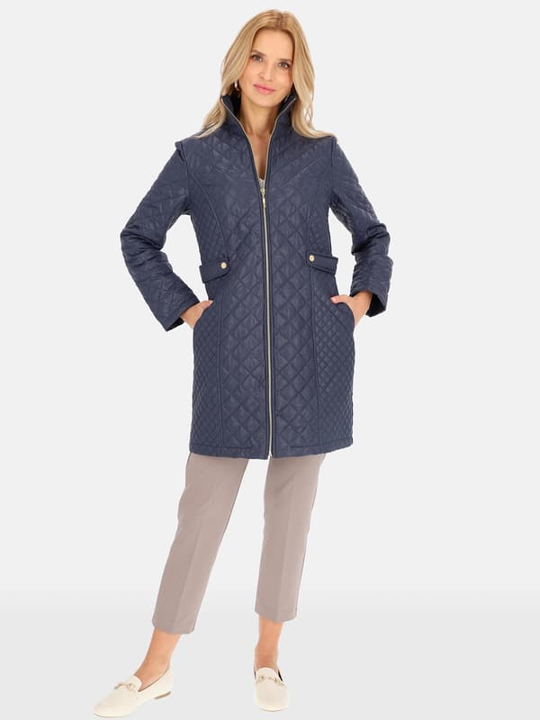 ELEGANT QUILTET DAME-OVERGANGSFRAKKE