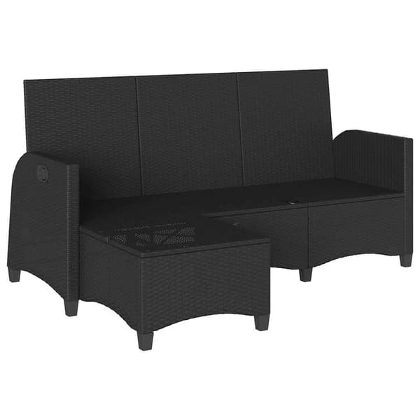 vidaXL L-formet havesofa med hynder sort