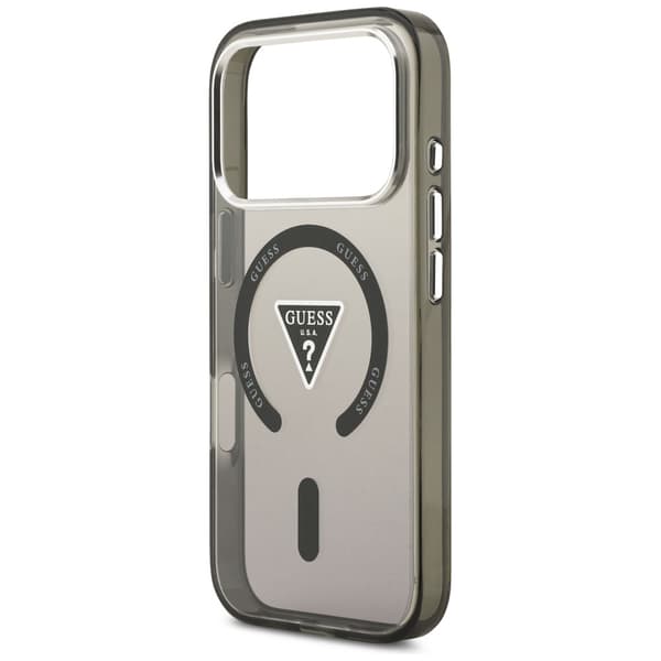 Guess IML Gradient Triangle Logo MagSafe-cover til iPhone 17 Pro Max, sort