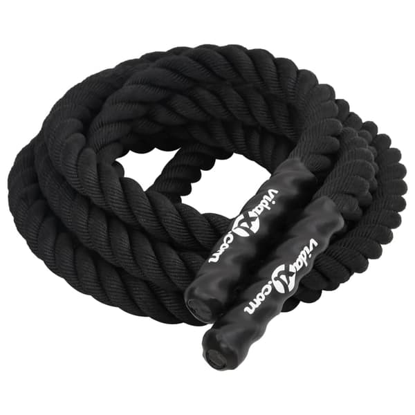 vidaXL træningsreb, sort, 9 m, 6,8 kg, polyester