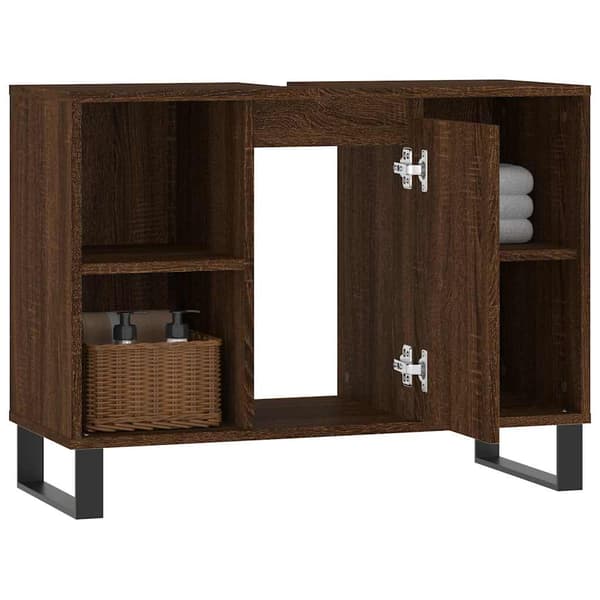 vidaXL badeværelsesskab brunt egetræ 80x33x60 cm