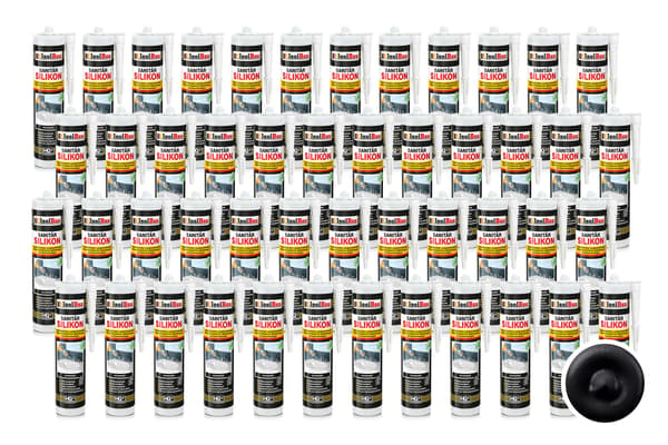 IsolBau Sanitær Silikone Sort Sanitær Silikone 48 x 300ml
