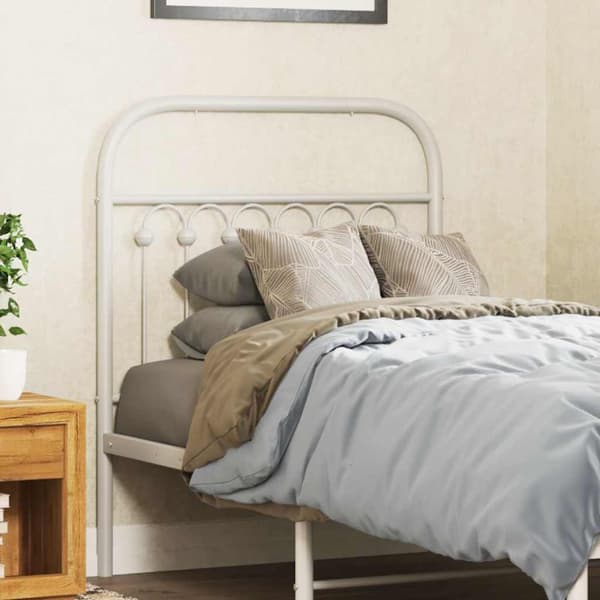 vidaXL metalsengegavl hvid 75 cm