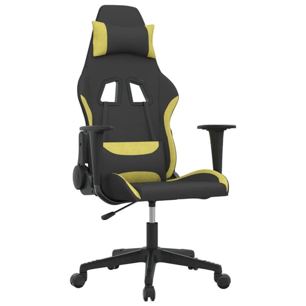 vidaXL gamingstol, sort og lysegrøn, stof
